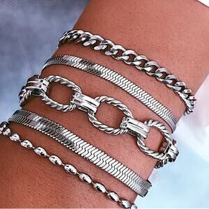 Silver Plated Bracelet Set